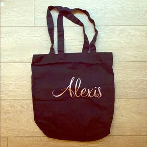Black canvas “Alexis” tote